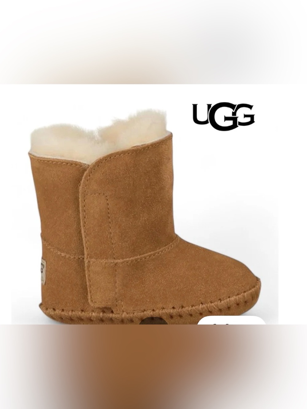 UGG kids Suede Boot in Chestnut with Cream Shearling